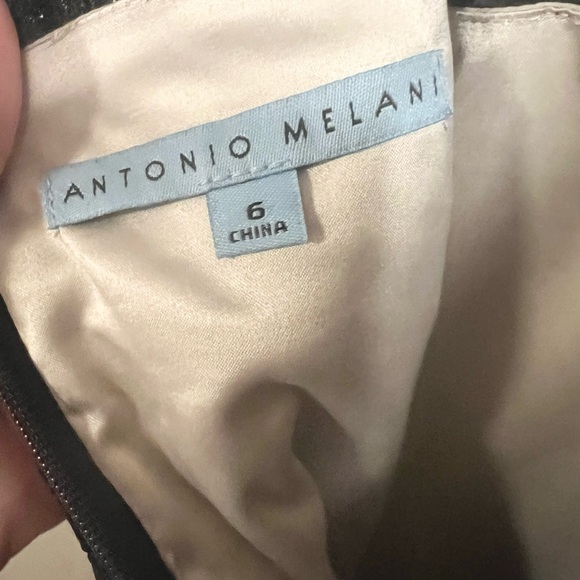 NWT Antonio Melani Size 6 Irma Black Sleeveless Woven Lace Ribbon Dress - Picture 3 of 6